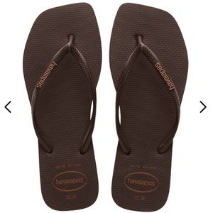 Havaianas Slim Square Logo Pop Up Flip Flops